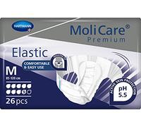 MOLICARE® PREMIUM - Elastic - Changes Complets pour Hommes et Femmes - Niveau d'Absorption = 9 gouttes (Fuites Urinaires Importantes) - pH Neutre à la Peau - Matière Douce - Taille M - 26 Unités