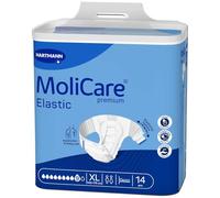 MOLICARE® PREMIUM - Elastic - Changes Complets pour Hommes et Femmes - Niveau d'Absorption = 9 gouttes (Fuites Urinaires Importantes) - pH Neutre à la Peau - Matière Douce - Taille XL - 14 Unités