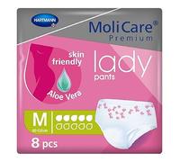 MOLICARE® PREMIUM - Lady Pants - Culottes Absorbantes pour Femmes - Niveau d'Absorption = 5 gouttes (Fuites Urinaires Légères) - pH Neutre à la Peau - Voile Doux à l'Aloe Vera - Taille M - 8 Unités
