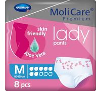 MOLICARE® PREMIUM - Lady Pants - Culottes Absorbantes pour Femmes - Niveau d'Absorption = 7 gouttes (Fuites Urinaires Modérées) - pH Neutre à la Peau - Voile Doux à l'Aloe Vera - Taille M - 8 Unités