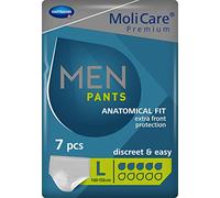 MOLICARE® PREMIUM - Men Pants - Slips Absorbants pour Hommes - Niveau d'Absorption = 5 gouttes (Fuites Urinaires Légères) - pH Neutre à la Peau - Matière Douce et Souple - Taille L - 7 Unités