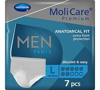 MOLICARE® PREMIUM - Men Pants - Slips Absorbants pour Hommes - Niveau d'Absorption = 7 gouttes (Fuites Urinaires Modérées) - pH Neutre à la Peau - Matière Douce et Souple - Taille L - 7 Unités