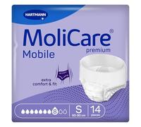 MoliCare Premium Mobile 8 Drops Lot de 14 culottes d'incontinence pour incontinence sévère Protection supplémentaire contre les fuites Protection avancée de la peau Taille S 61 à 88,9 cm
