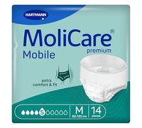 MoliCare Premium Mobile Lot de 14 culottes d'incontinence pour homme et femme avec incontinence modérée Protection supplémentaire contre les fuites Taille M