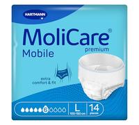 MoliCare Premium Mobile Lot de 14 culottes d'incontinence pour homme et femme avec incontinence modérée Protection supplémentaire contre les fuites Taille L