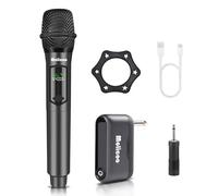 Molicoo Wireless Microphone,Système Professionnel de Microphone Dynamique sans Fil avec récepteur Rechargeable 160 ft,Kit de Microphone karaoké pour Le Chant,Le Mariage,la fête,la Parole,M50