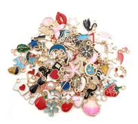 MOLIMOLI 100 Pièces Pendentifs de Collier Bricolage, Pendentifs en Or Set pour Bracelets, Charmes pour Sacs Et Boucles d'oreilles, Assortiment de Styles et de Couleurs en Alliage Supérieur
