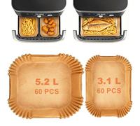 MOLIMOLI 120 Morceaux de Papier Cuisson Airfryer pour la série Ninja CRISPi, 3.8 L et 1.4 L FN101EUGY, FN101EUST, FN101EUSG