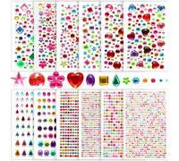 MOLIMOLI 3800 pièces Strass Autocollants et Strass, Autocollants d’Artisanat Scintillants pour Textiles de Visage, Multicolore diverses Formes Bricolage