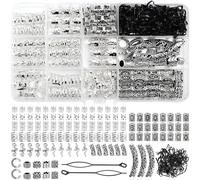 MOLIMOLI Beard Beads Set 290 pièces, Perles de Cheveux pour Hommes pour Tonte, Dreadlocks Bijoux Viking avec Runes, Perles de Cheveux Barbe Élastique Barbe Gummies Noir