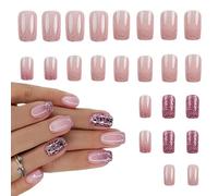 MOLIMOLI Doonails Press on Nails Starter Set, 24 Ongles artificiels Courts pour Le Collage, Ongles artificiels réutilisables avec 12 Tailles, Colle à Ongles et Lime incluses