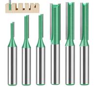 MOLIMOLI Jeu de 6 Fraises à rainurer, mèche toupie pour défonceuse Tige 8 mm, Bois 3-8 mm avec Lames en carbure, fraisage rainures précis, tête toupie, mèches Accessoires