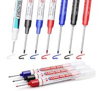 MOLIMOLI Marqueurs de Trous Profonds Set 9 marqueurs Forage en métal 45 mm/20 mm, edding stylos marquage pour Bois Plastique, Stylo Pica Chantier (avec Noir Bleu Rouge).