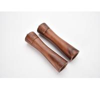 MOLINO-MILLS - Ensemble de 2 pièces, salière, poivrière, bois foncé, moulin en céramique stable, certifié FSC, set d'épices, dessous de verre, cuillère en bois, brosse de nettoyage, 21 cm