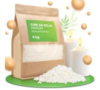 molinoRC 1 kg Cire de soja pour bougie 100% naturelle en pastilles - Biodégradable, sans additifs, non toxique - Cire bougies à faire maison - Végétale