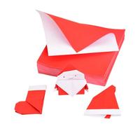 Molinter Lot de 100 feuilles de papier pour origami de Noël Rouge/blanc