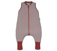 molis&co - Gigoteuse pour bébé avec Pieds et Chaussette - Gigoteuse Tog 2.5 - Turbulette Hiver pour Bébé, Fille Garçon - 100% Coton (certifiée Oeko-TEX) - Burgundy Stripes (6 Ans)
