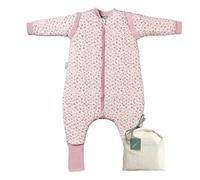 molis&co - Gigoteuse pour Bébé avec Pieds, Manches Amovibles et Chaussettes - Gigoteuse Tog 2.5 - Turbulette Hiver pour Bébé, Fille Garçon - 100% Coton (certifiée Oeko-TEX) - Misty Rose (3 Ans)