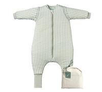 molis&co - Gigoteuse pour Bébé avec Pieds, Manches Amovibles et Chaussettes - Gigoteuse Tog 2.5 - Turbulette Hiver pour Bébé, Fille Garçon - 100% Coton (certifiée OEKO-TEX) - Mint Tea (6 Ans)