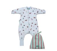 molis&co - Gigoteuse pour Bébé avec Pieds, Manches Amovibles et Chaussettes - Gigoteuse Tog 2.5 - Turbulette Hiver pour Bébé, Fille Garçon - 100% Coton (certifiée Oeko-TEX) - Winter Animals (1 Année)