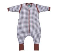 molis&co - Gigoteuse pour Bébé avec Pieds, Manches Amovibles et Chaussettes - Gigoteuse Tog 2.5 - Turbulette Hiver pour Bébé, Fille Garçon - 100% Coton - Vichy Brown&Blue (3-6 Mois)
