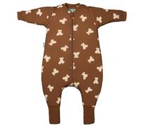 molis&co. Gigoteuse pour bébé pour Bébé avec Pieds, Manches Amovibles et Chaussettes - Gigoteuse Tog 1 - Turbulette Printemps et l'automne pour Bébé - 100% Coton (Oeko-TEX) - Teddy Mocca (1 an)