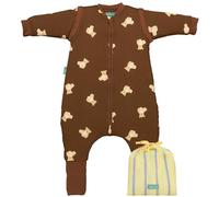 molis&co. Gigoteuse pour bébé pour Bébé avec Pieds, Manches Amovibles et Chaussettes - Gigoteuse Tog 1 - Turbulette Printemps et l'automne pour Bébé - 100% Coton (Oeko-TEX) - Teddy Mocca (3 Ans)