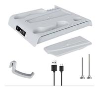 Moliuoly Base de refroidissement pour PS5 Slim avec éclairage RVB, compartiment de rangement, chargeur double contrôleur