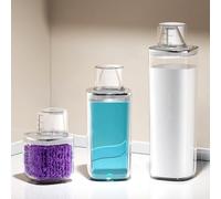 Moliuoly Boîte à lessive scellée, boîte de rangement transparente, carafe doseuse, 1,3 l