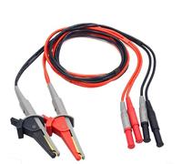 Moliuoly Câble de mesure Kelvin avec pinces crocodile, fiche banane de 4 mm, câble de test en silicone pour résistance intérieure et mesure LCR, très flexible et résistant à la chaleur, noir