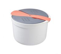 Moliuoly Cuiseur à riz micro-ondes cuiseur vapeur portable multifonctionnel autocuiseur pour riz pâtes légumes nettoyage facile passe au lave-vaisselle blanc gris orange