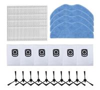 Moliuoly Ensemble de pièces de rechange pour Tefal pour X-PLORER série 75 S+ RG8597W, accessoires avec brosses latérales, filtre HEPA, sacs à poussière et chiffons en microfibre pour robot aspirateur