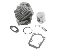 Moliuoly Ensemble de tronçonneuse de 46 mm, kit piston et cylindre de 46 mm, matériaux robustes, performances améliorées, durée de vie prolongée pour tronçonneuses de 35 pouces