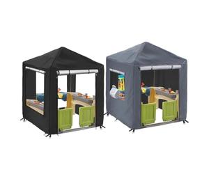 Moliuoly Housse de maison de jeu d'extérieur imperméable pour enfants, ourlet élastique, cordons de serrage, maintien sûr, boutons-pression, housse de maison de jeu d'extérieur pour maison de jeu