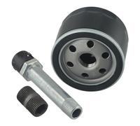 Moliuoly Kit de conversion de filtre à huile en métal pour tracteurs tondeuse John Deere E120/E130/E150/E160/E170/E180/X166R/Z335E avec filtre AM125424, vidange AM131611 et adaptateur MIU13767