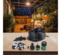 Moliuoly Kit d'irrigation en PVC de 20 m avec micro-pulvérisateurs et buses filtrantes pour arrosage automatique des plantes, refroidissement de terrasse et humidification des serres