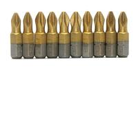 Moliuoly Lot de 10 embouts de tournevis cruciformes 25 mm multifonctions extra durs antidérapants PH2 pour visseuse sans fil