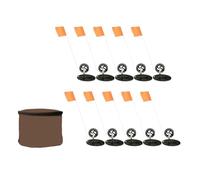 Moliuoly Lot de 10 Pêche à la Traîne sur Glace avec Sac de Canne à Pêche Automatique pour Trous de Glace Drapeau Orange pour Marquage de Position en Plastique + Métal + Tissu Oxford