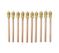 Moliuoly Lot de 10 valves d'entretien en cuivre pour réfrigérant pour climatiseurs, réfrigérateurs, compresseurs, résistance à la pression 3,4 MPa, longueur 125 mm avec connecteur de contrôle pour
