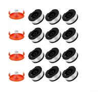 Moliuoly Lot de 12 bobines de fil pour Black & Decker AF100 GL280 GL301 pour coupe-bordures avec 4 couvercles et 4 ressorts en nylon 1,65 mm Accessoires pré-assemblés