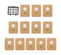 Moliuoly Lot de 12 grands sacs à poussière de rechange lavables pour Eureka NEC490BL, 12 grands sacs à poussière et 1 filtre, haute efficacité 99,97 % pour éliminer la poussière, les poils d'animaux