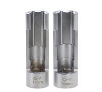 Moliuoly Lot de 2 douilles d'injecteurs diesel pour tuyau de carburant - Clé à sonde lambda 17/19 mm - Ouverture hexagonale