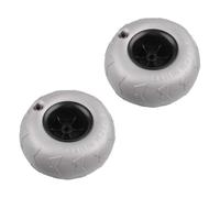 Moliuoly Lot de 2 roues gonflables pour chariot de plage, 205 x 115 x 12,5 mm, matériau PVC, pour plage, camping, kayak, canoë et radeau - Gris