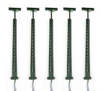 Moliuoly Lot de 5 lampes de mât à grille à échelle N pour modélisme, éclairage LED 3 V avec résistances pour 12-16 V, lumières métalliques pour installations ferroviaires et bâtiments, échelle 1:160
