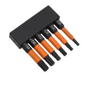 Moliuoly Lot de 6 embouts de tournevis Torx magnétiques 50 mm Tige hexagonale 1/4" T10/T15/T20/T25/T30/T40