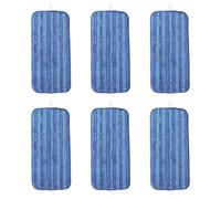 Moliuoly Lot de 6 serpillères lavables en microfibre pour Swiffer WetJet - Réutilisables - Pour parquet, carrelage et pierre - Bleu