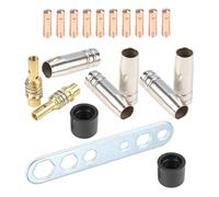 Moliuoly MIG MAG 15AK Kit d'accessoires de soudage pour brûleur MB15, 20 pièces avec buse en cuivre et tube de guidage de fil M6 0,8 mm, compatible avec les systèmes Merkle GYS Güde Metabo et AK15