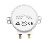 Moliuoly Moteur synchrone pour four à micro-ondes 49TYZ-A2, AC 220-240 V, pièce de rechange avec diamètre d'arbre de 5 mm/7 mm, boîtier en polypropylène + métal, moteur à plateau tournant argenté pour