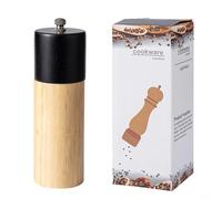 Moliuoly Moulin à poivre manuel en bois massif, épaisseur de mouture réglable pour poivre et sel, design rechargeable pour une utilisation en cuisine (noir (1))
