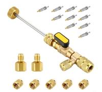 Moliuoly Outil de retrait des inserts de valve de climatisation pour systèmes R22/R134a/R410A/R32, double taille 1/4 et 5/16 pouces, installation rapide sans perte de réfrigérant